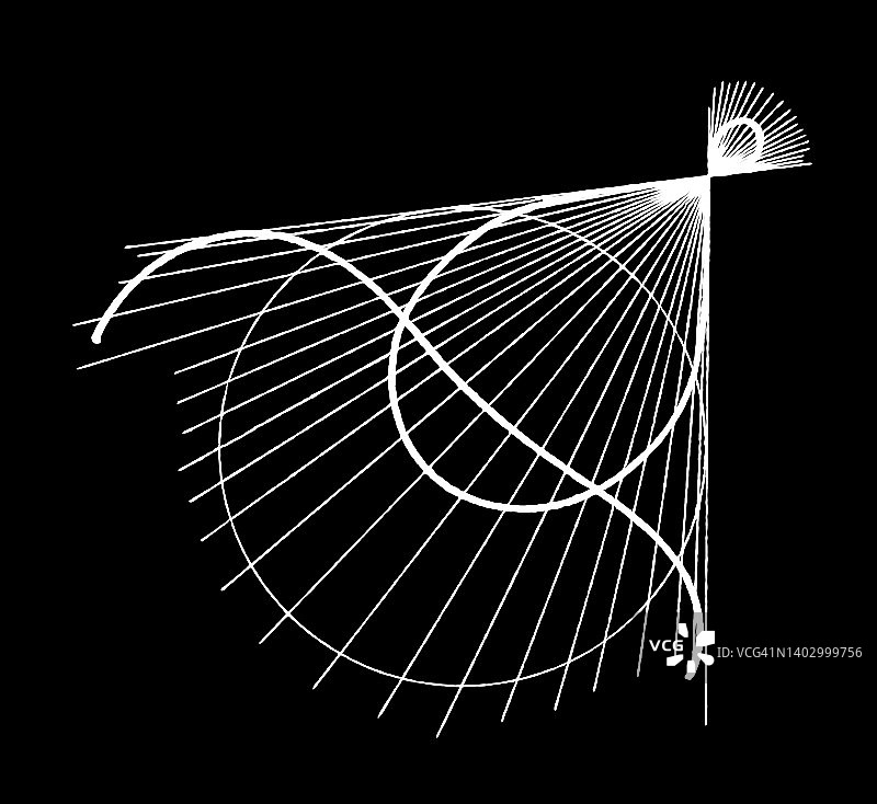 几何曲线-蚌线古老雕刻插图图片素材