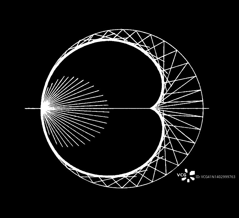 心形线几何曲线古老雕刻插图图片素材