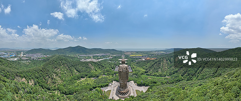 灵山大佛鸟瞰图图片素材