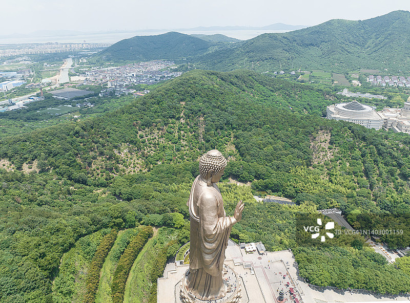 灵山大佛鸟瞰图图片素材