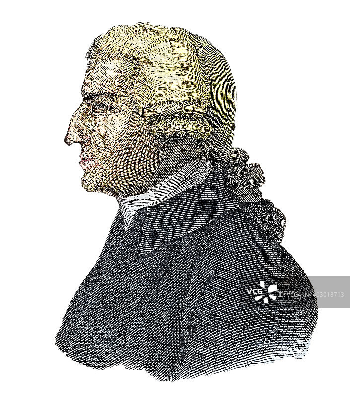 约翰·霍华德肖像：英国慈善家、刑罚制度和公共卫生改革家图片素材