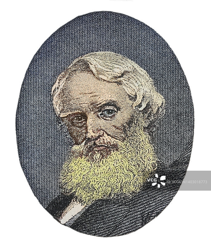 塞缪尔·芬利·布里斯·莫尔斯肖像，莫尔斯电码的共同开发者图片素材