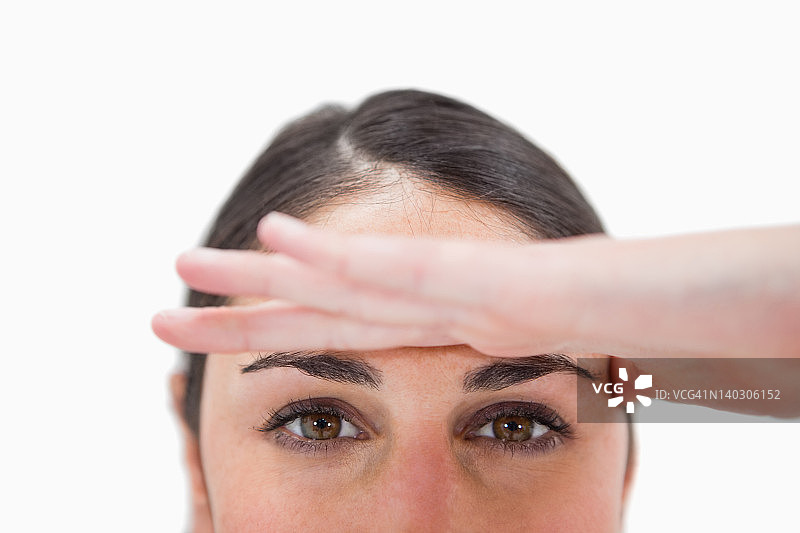 手扶额头的女人特写图片素材