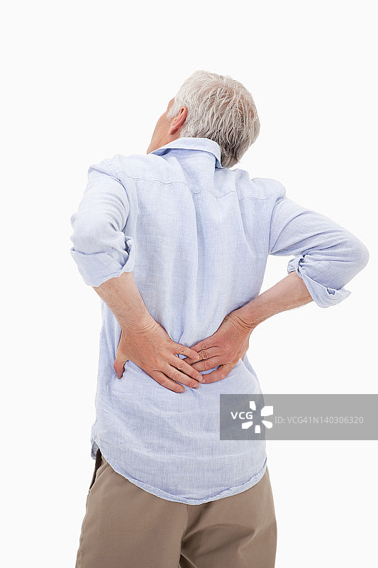 背痛的男人肖像图片素材