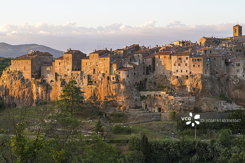 意大利托斯卡纳皮蒂利亚诺中世纪小镇图片素材