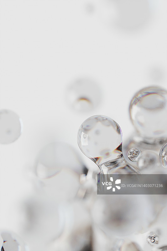 随机流动的抽象透明球体 - 竖版图片素材