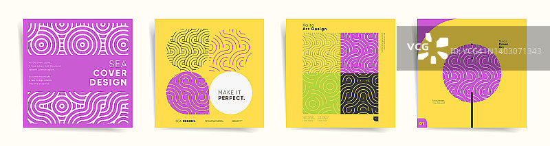 书籍或目录模板的几何设计方形封面图片素材