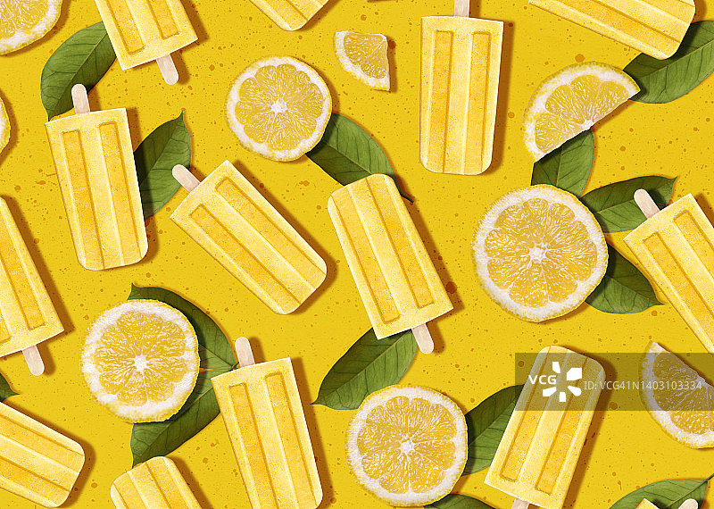 柠檬冰棒图片素材