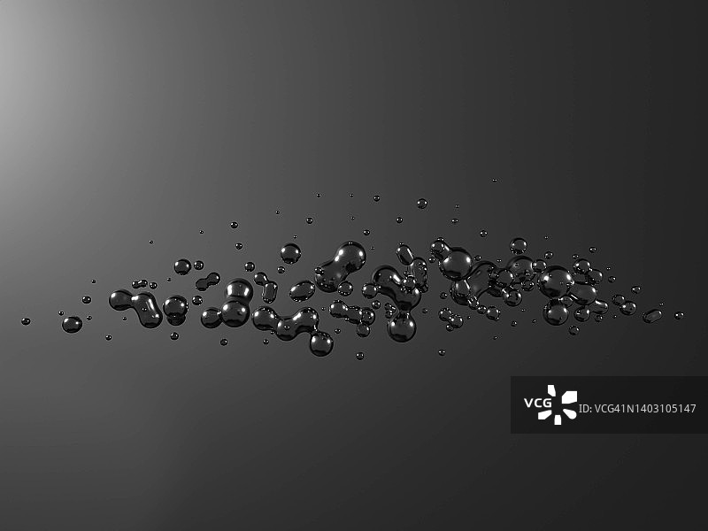 黑色流动液滴-抽象3D模板图片素材