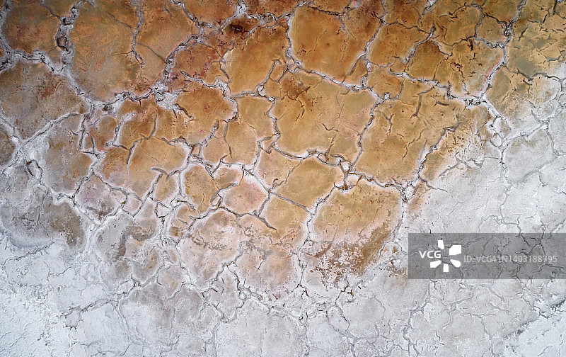 盐滩与嗜盐菌的抽象全景图片素材