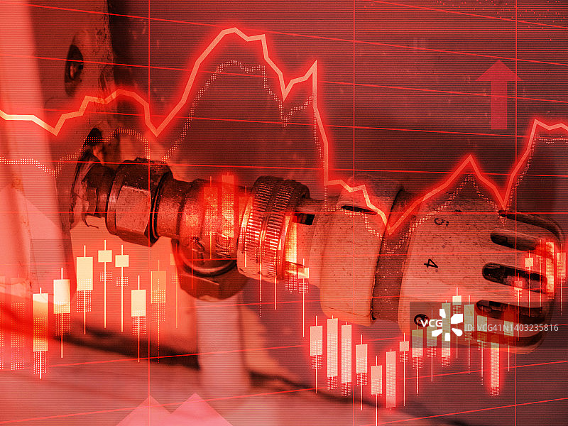 电、天然气和石油价格上涨，通货膨胀速度超过政府和家庭的承受能力。概念片展示了能源账单上涨对穷人的影响已达到临界点。图片素材