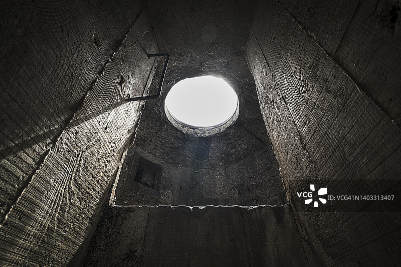 法国诺曼底阿泽维尔炮台德军防御工事内部图片素材