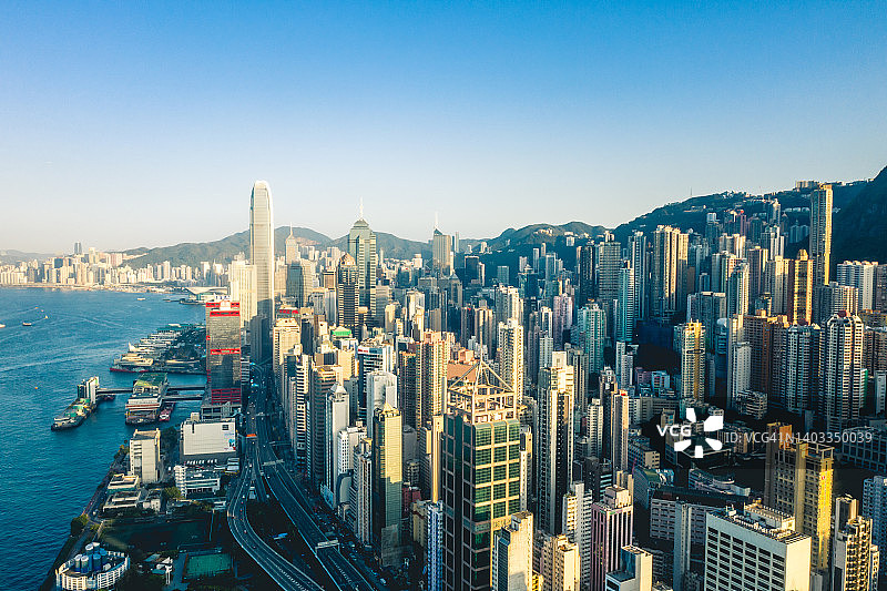 香港城市天际线日落景色图片素材