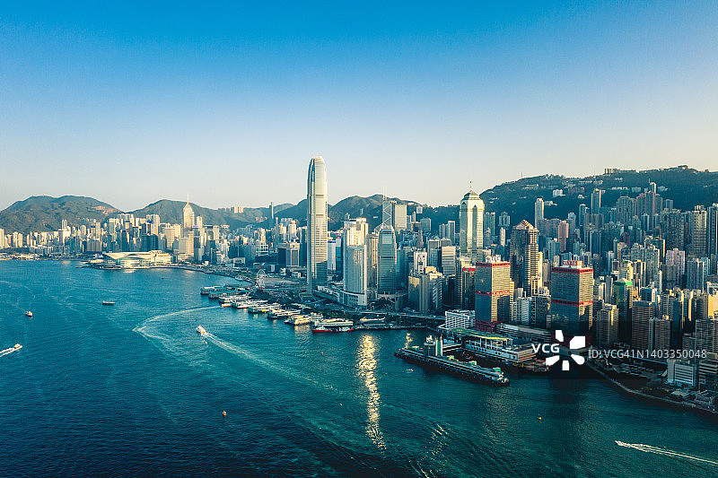 香港城市天际线日落景色图片素材