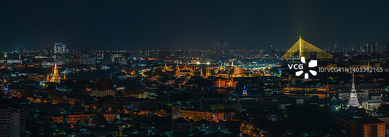 泰国曼谷城市景观和湄南河全景图片素材