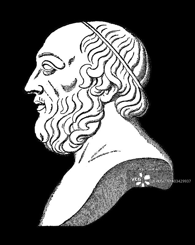 希腊哲学家、数学家柏拉图肖像图片素材