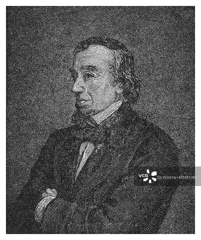 本杰明·迪斯雷利肖像：英国政治家、前首相图片素材