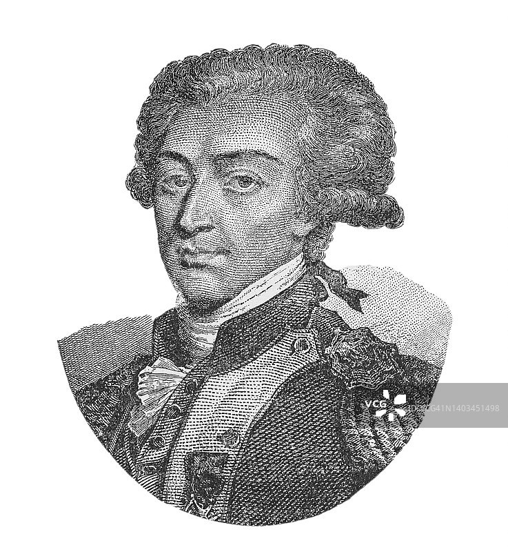 拉法耶特侯爵的肖像图片素材