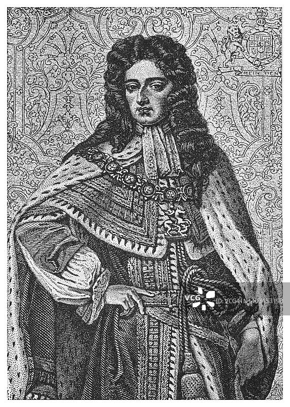 英国威廉三世，奥兰治的威廉肖像图片素材