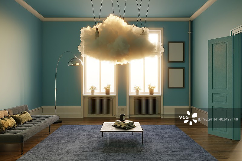 客厅中的云朵图片素材