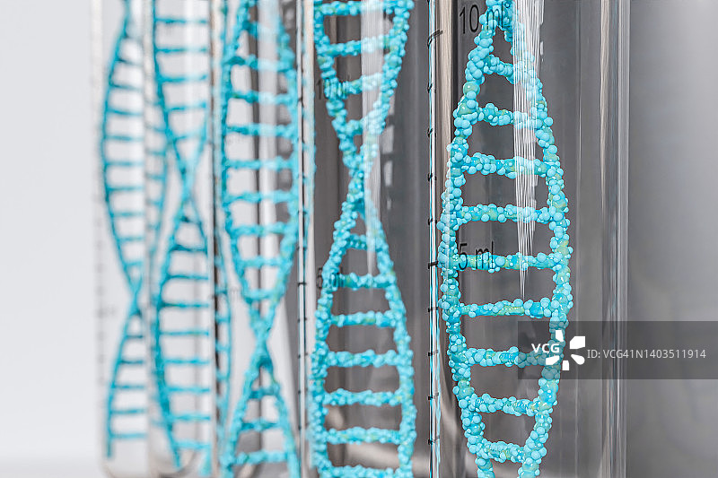 DNA旋转未来科技数字背景，3D渲染抽象背景图片素材