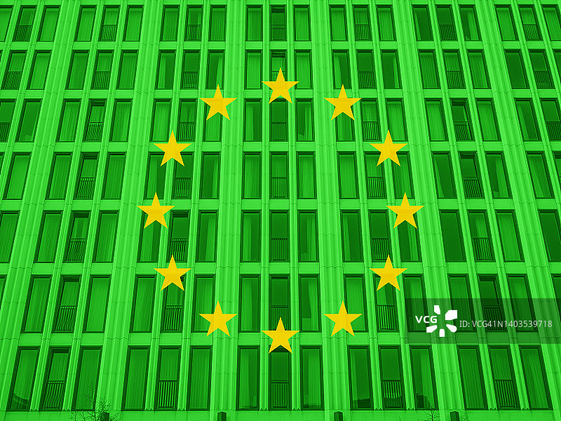 European Green Deal - Renovated, energy efficient buildings, design and construction theme.图片素材