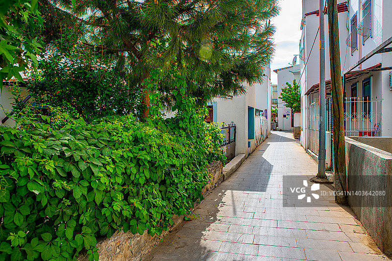 土耳其博德鲁姆老城的鹅卵石街道图片素材