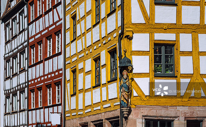 德国纽伦堡老城区美丽的古老房屋图片素材
