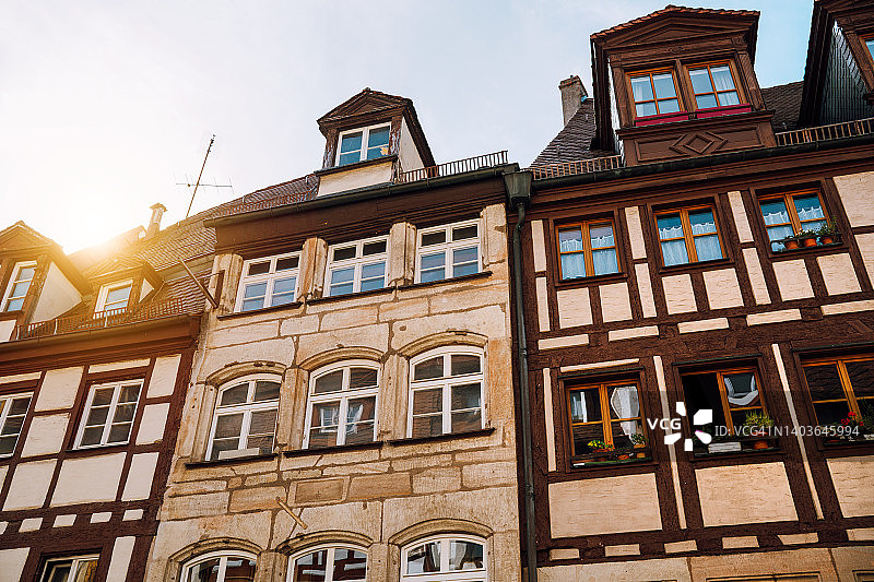 德国纽伦堡老城区的历史建筑图片素材