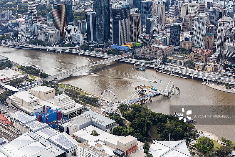 澳大利亚布里斯班鸟瞰图图片素材