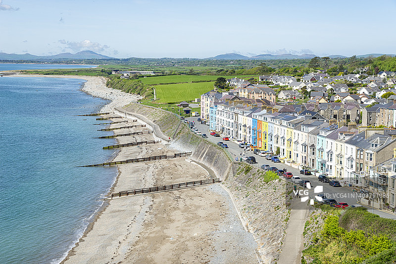 克里克塞斯海洋台地和海滩，北威尔士图片素材