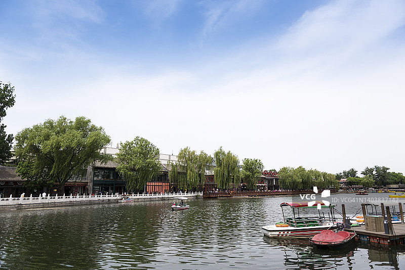 中国北京后海柳树景观图片素材