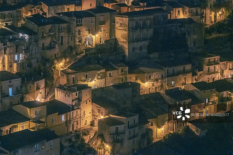 意大利拉古萨古镇夜景图片素材