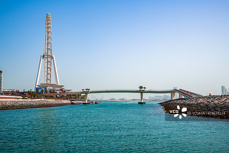 阿拉伯联合酋长国迪拜码头的迪拜之眼图片素材