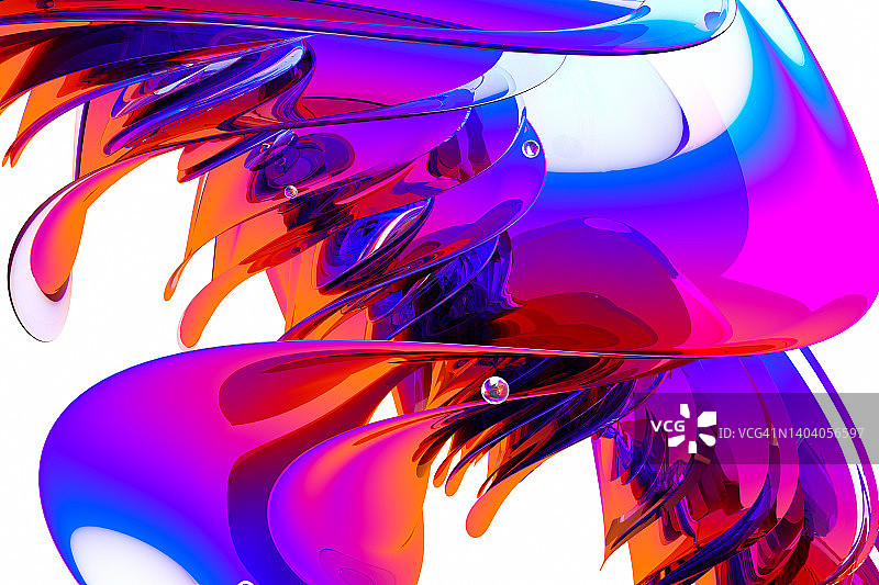 抽象彩色曲线脉冲图片素材