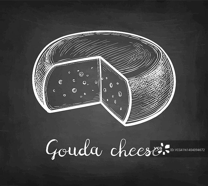 高达奶酪粉笔素描图片素材