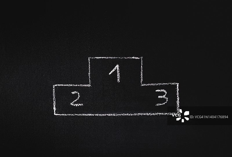 粉笔黑板上的胜利标志图片素材