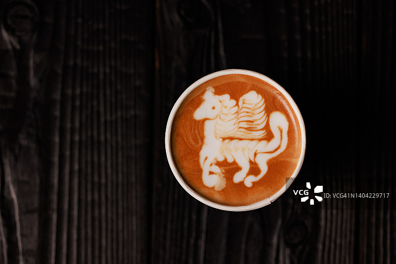 拿铁咖啡拉花设计图片素材