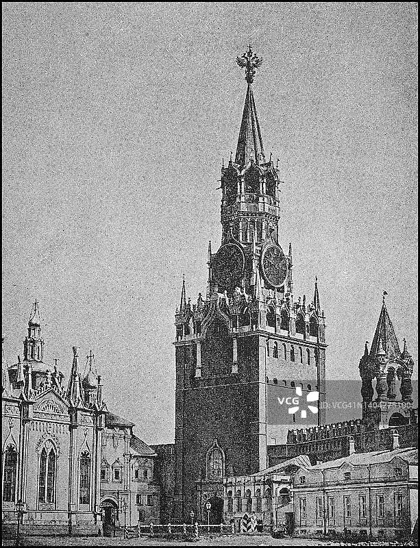 莫斯科救世主门（1880年照片复原）图片素材