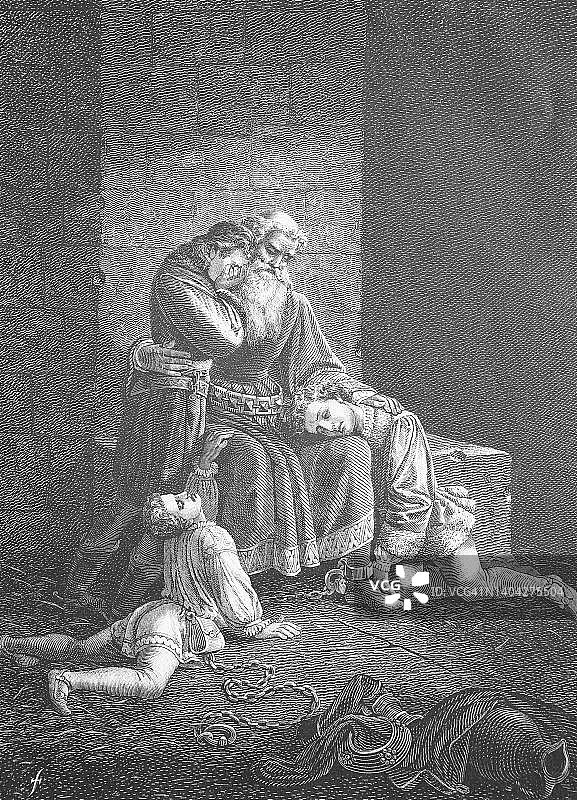 比萨饥饿塔中的乌戈利诺，1880年，意大利图片素材