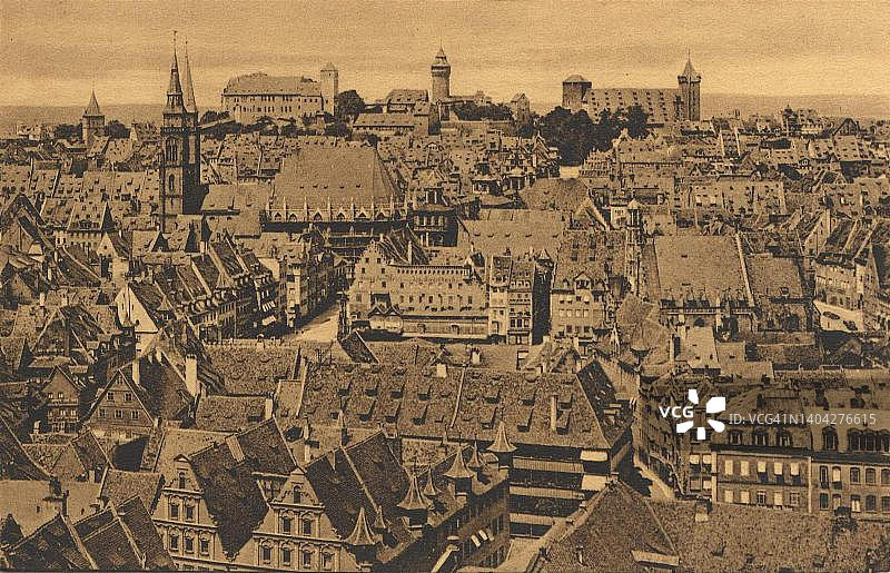 德国纽伦堡，约1910年明信片景色图片素材