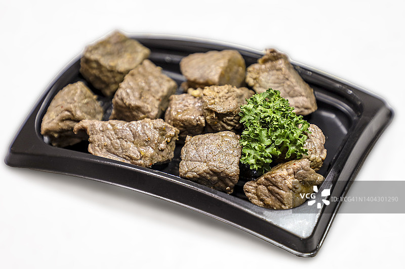 安格斯黑牛牛肉大蒜风味牛排图片素材