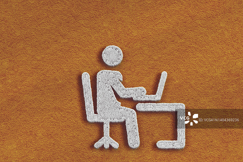 毛毡电脑工作概念图图片素材