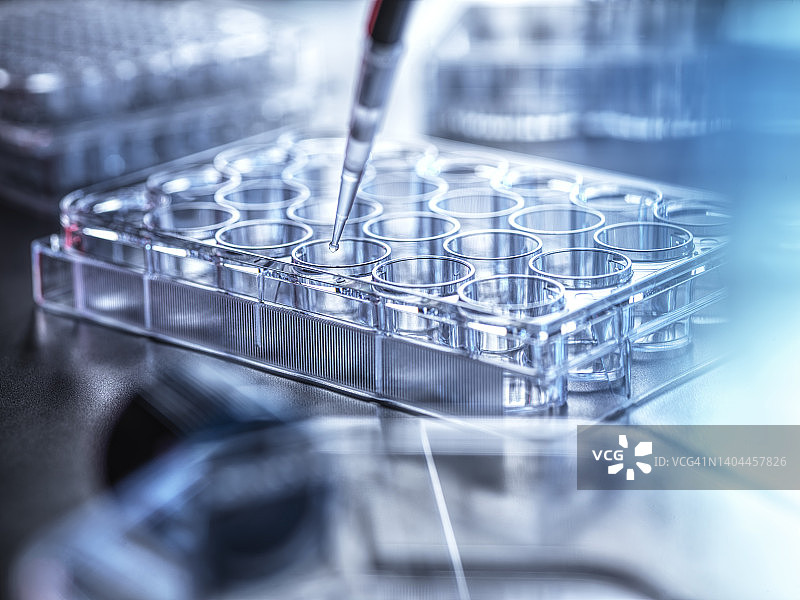 实验室中向试管移取样品图片素材