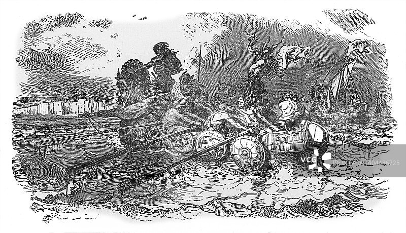 奥拉夫·特里格瓦松挪威国王古老雕刻插图图片素材