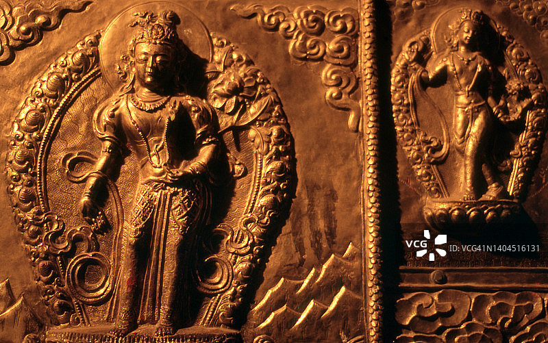 尼泊尔金属浮雕工艺图片素材