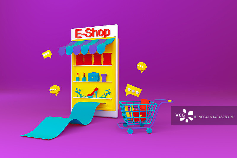 电子商务概念和网上购物图片素材