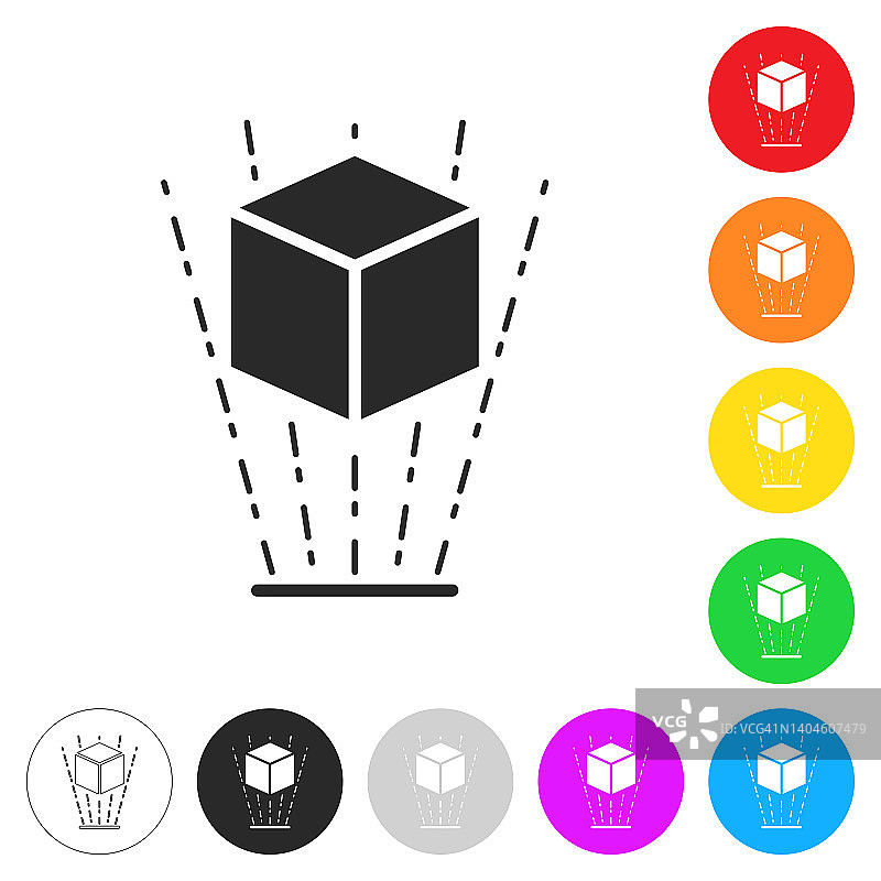 全息图：彩色按钮上的图标图片素材