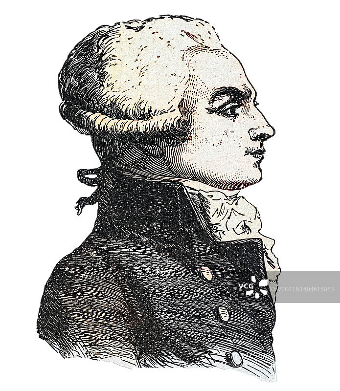 法国律师和政治家马克西米连·德·罗伯斯庇尔肖像图片素材