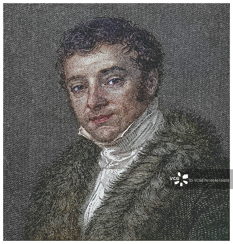 美国短篇小说家、散文家、传记作家、历史学家和外交家华盛顿·欧文图片素材